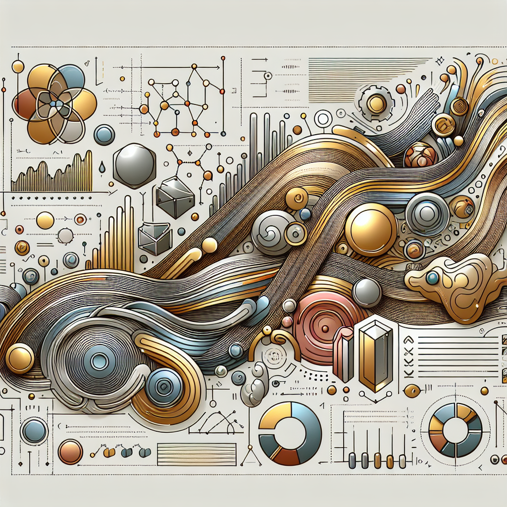 A metallic-themed line art illustration depicting various metals and algorithms, symbolizing diversification in investment strategies.