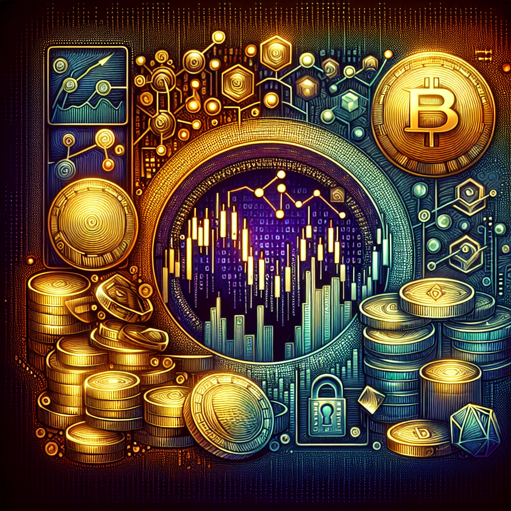 An intricate metallic-themed line art illustration depicting swing trading strategies in precious metals, featuring elements like gold and silver coins, candlestick charts, and algorithmic symbols.